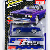 Johnny Lightning 1:64 1987 Buick Regal T-Type Custom – Metallic Purple with White Top – Limited 3,600 Pieces – Mijo Exclusives