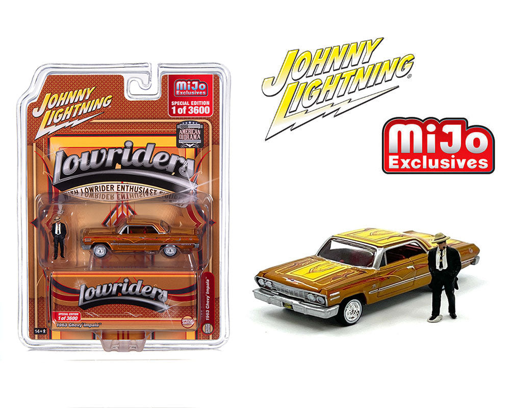 Johnny Lightning 1:64 Lowriders 1963 Chevrolet Impala with American Diorama Figure Limited 3,600 Pieces – Mijo Exclusives
