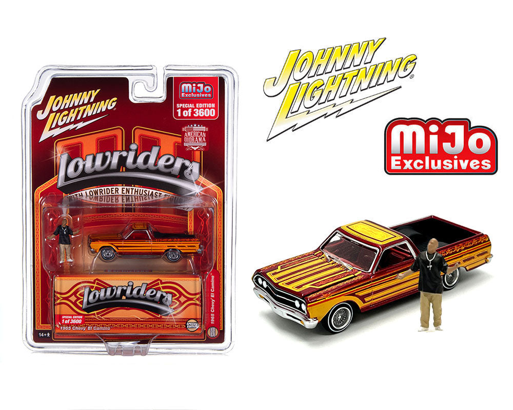 Johnny Lightning 1:64 Lowriders 1965 Chevrolet El Camino with American Diorama Figure Limited 3,600 Pieces – Mijo Exclusives