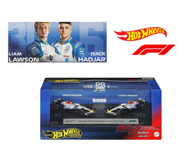 Hot Wheels 1:64 F1 2-Pack 2025 Racing Premium Team Racing Bulls Liam Lawson #30 / Isack Hadjar #6 Now Then & Forever Collectibles