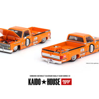 (Preorder) Kaido House x Mini GT 1:64 Chevrolet Silverado Dually KAIDO WORKS V2 – Orange
