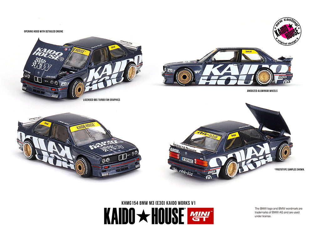 (Preorder) Kaido House x Mini GT 1:64 BMW M3 (E30) Kaido Works V1 – Dark Blue