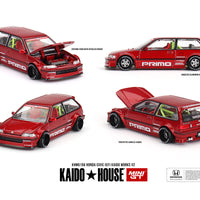 (Preorder) Kaido House x Mini GT 1:64 Honda Civic (EF) Kaido Works V2- M Red