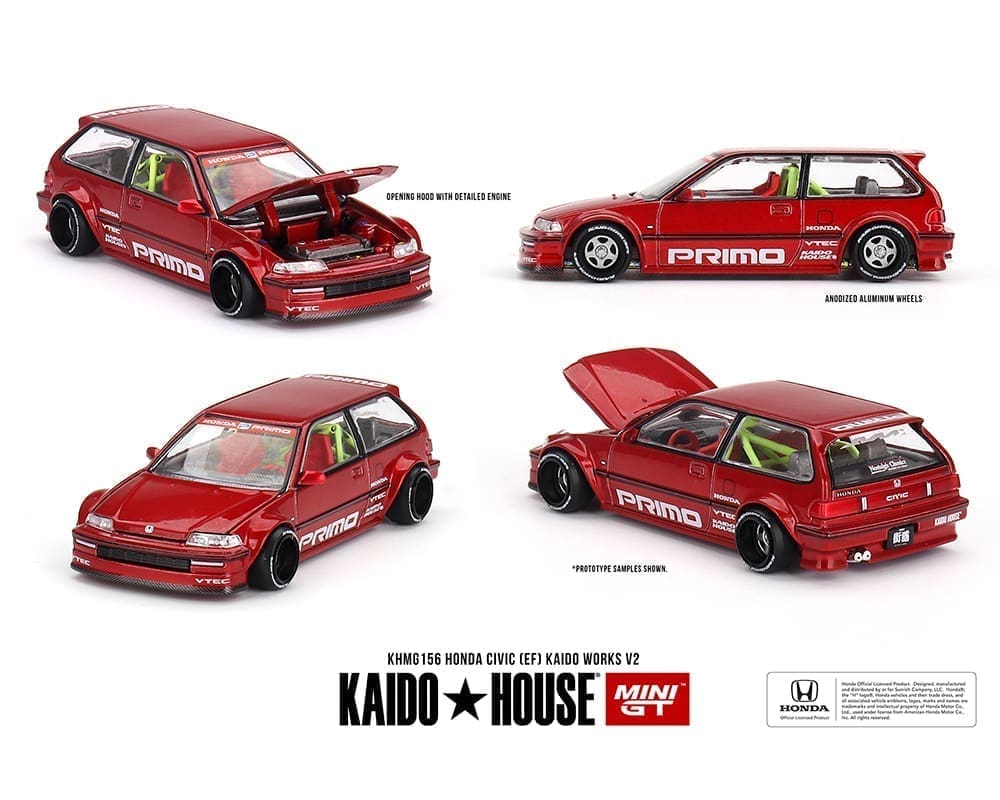 (Preorder) Kaido House x Mini GT 1:64 Honda Civic (EF) Kaido Works V2- M Red