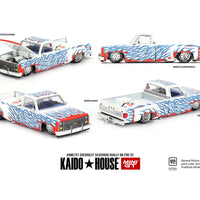 (Preorder) Kaido House x Mini GT 1:64 Chevrolet Silverado Dually on Fire V2 – White Flames