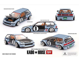 Kaido House x Mini GT 1:64 Honda Civic (EF) Kaido Roulette V1- Light Blue