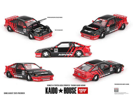 Kaido House x Mini GT Toyota AE86 Sprinter Trueno Kaido ADVAN – Red/Black