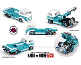 Kaido House x Mini GT Volkswagen T1 KAIDO WORKS V1 – Turquoise/White