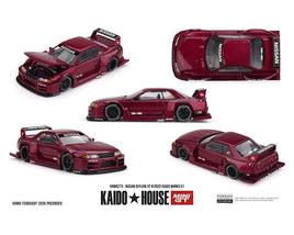 Kaido House x Mini GT 1:64 Nissan Skyline GT-R (R32) Kaido Works V1 – Burgundy Red