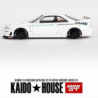Preorder MINI GT 1/64 KAIDO HOUSE NISSAN SKYLINE GT-R R33 GREDDY WHI