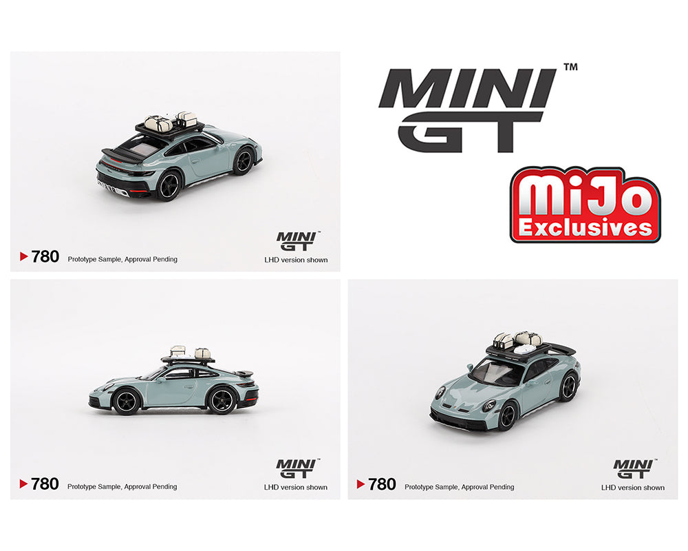 (Preorder) Mini GT 1:64 Porsche 911 Dakar – Shade Green Metallic – Mijo Exclusives