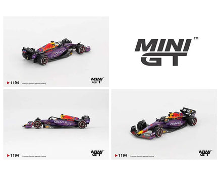 Mini GT 1:64 Oracle Red Bull Racing RB19 #1 Max Verstappen 2023 F1 2023 Las Vegas GP Winner Now Then & Forever Collectibles