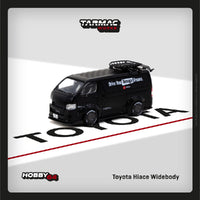 (Preorder) Tarmac Works 1:64 Toyota Hiace Widebody with Rack – Black – Hobby64