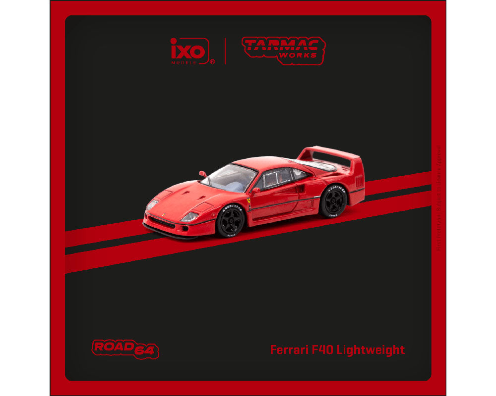 (Preorder) Tarmac Works 1:64 Ferrari F40 Lightweight – Red – Road64