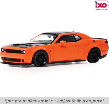 Ixo Model 1:64 2019 Dodge Challenger SRT Hellcat - Go Mango Now Then & Forever Collectibles