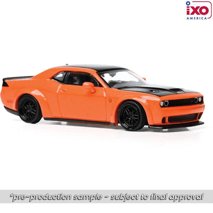 Ixo Model 1:64 2019 Dodge Challenger SRT Hellcat - Go Mango Now Then & Forever Collectibles