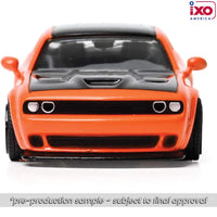 Ixo Model 1:64 2019 Dodge Challenger SRT Hellcat - Go Mango Now Then & Forever Collectibles