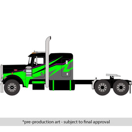 IXO Models 1:64 Scale 1973 Peterbilt 359 - Black and Lime