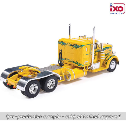 Ixo Models 1:64 1962 Peterbilt 350 - Yellow with Green Flames Now Then & Forever Collectibles