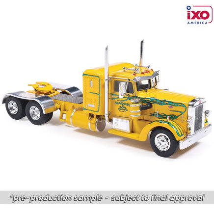 Ixo Models 1:64 1962 Peterbilt 350 - Yellow with Green Flames Now Then & Forever Collectibles