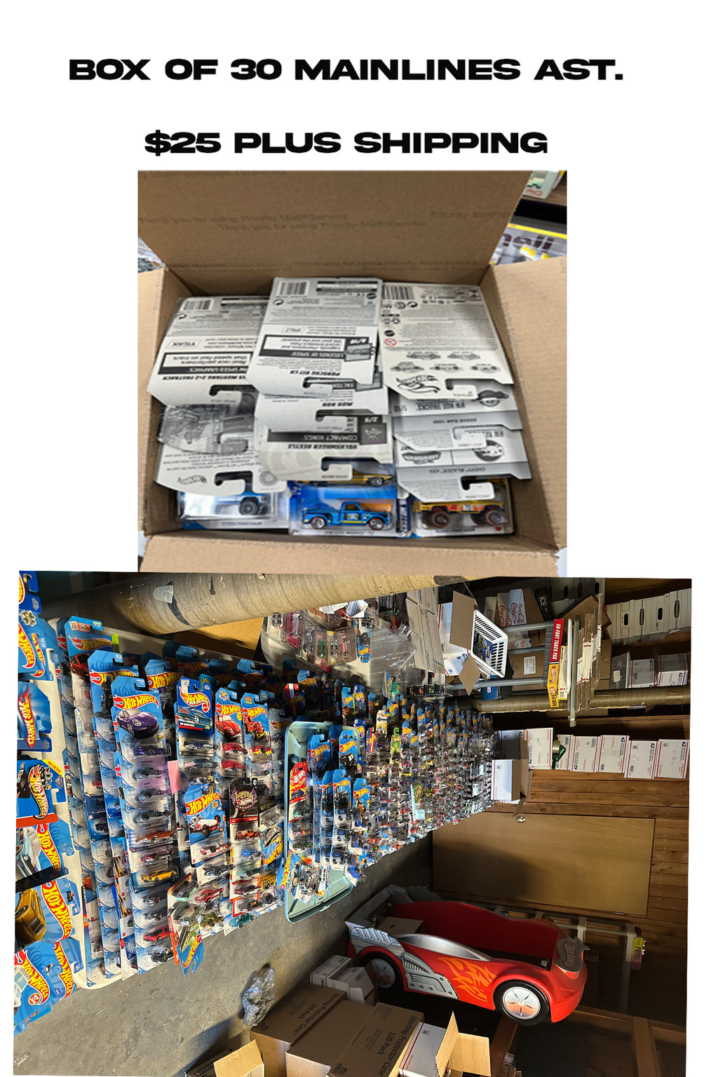 30 Car Box of Mainlines (Great for sellers, kids, collectors) only $25