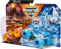 Monster Jam, Official Fire and  Ice Grave Digger and El Toro Loco Die-Cast Monster Trucks