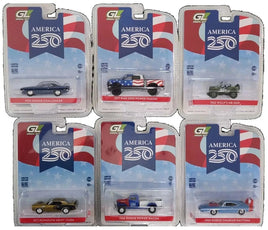 Greenlight  Anniversary Collection Series 18 – America 250 Edition  Set of 6  Sealed Case Chance for Chase Now Then & Forever Collectibles