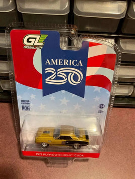 Greenlight Anniversary Collection Series 18 – America 250 Edition – 1971 Plymouth Hemi ‘Cuda Now Then & Forever Collectibles