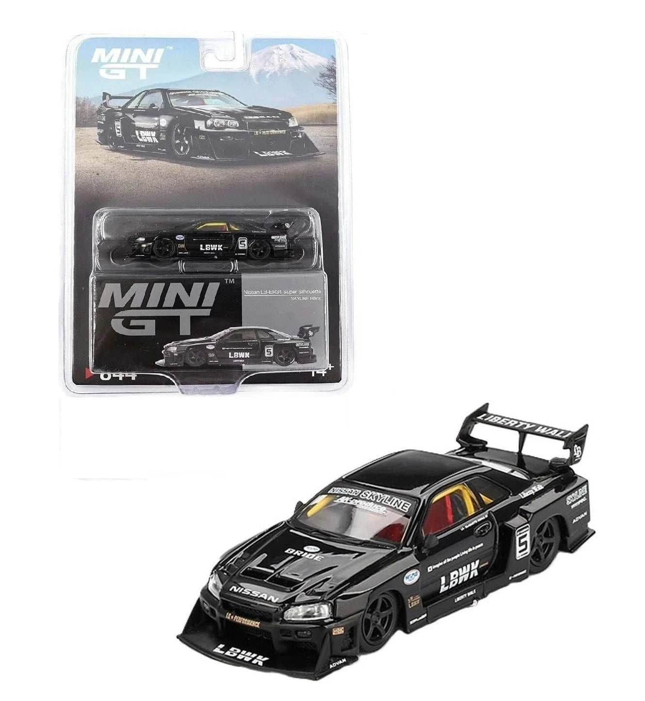 MINIGT 1/64 LB-WORKS ER34 スーパーシルエット 1/64 MINI GT Nissan LB-ER34 Super Silhouette SKYLINE Red