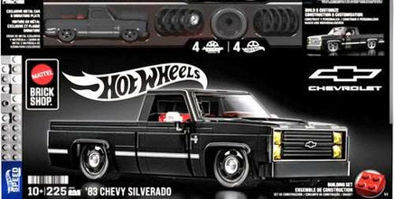 Mattel Brick Shop Hot Wheels Black ’83 Chevy Silverado Building Set 225 Pieces Now Then & Forever Collectibles