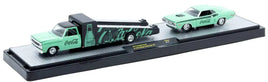 M2 Machines 56000-TW48 Coca-Cola -1974 Dodge Ramp Truck and 1970 Dodge Challenger R/T in Black and Teal