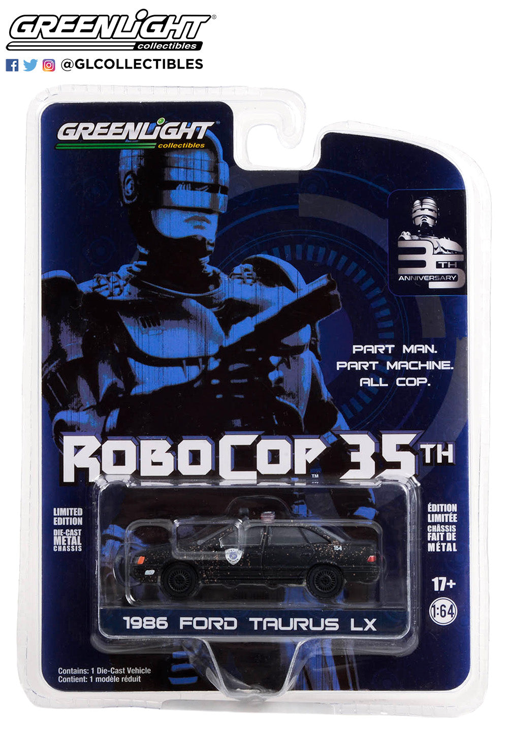 Anniversary Collection Series 15 - 1986 Ford Taurus LX - Detroit Metro West Police - Weathered - RoboCop 35th Anniversary