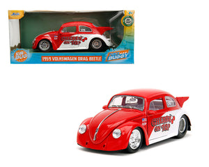 Jada 1:24 1959 Volkswagen Drag Beetle (Two-Tone Red/White) “Cherry On Top” – Slug Bug – Punch Buggy