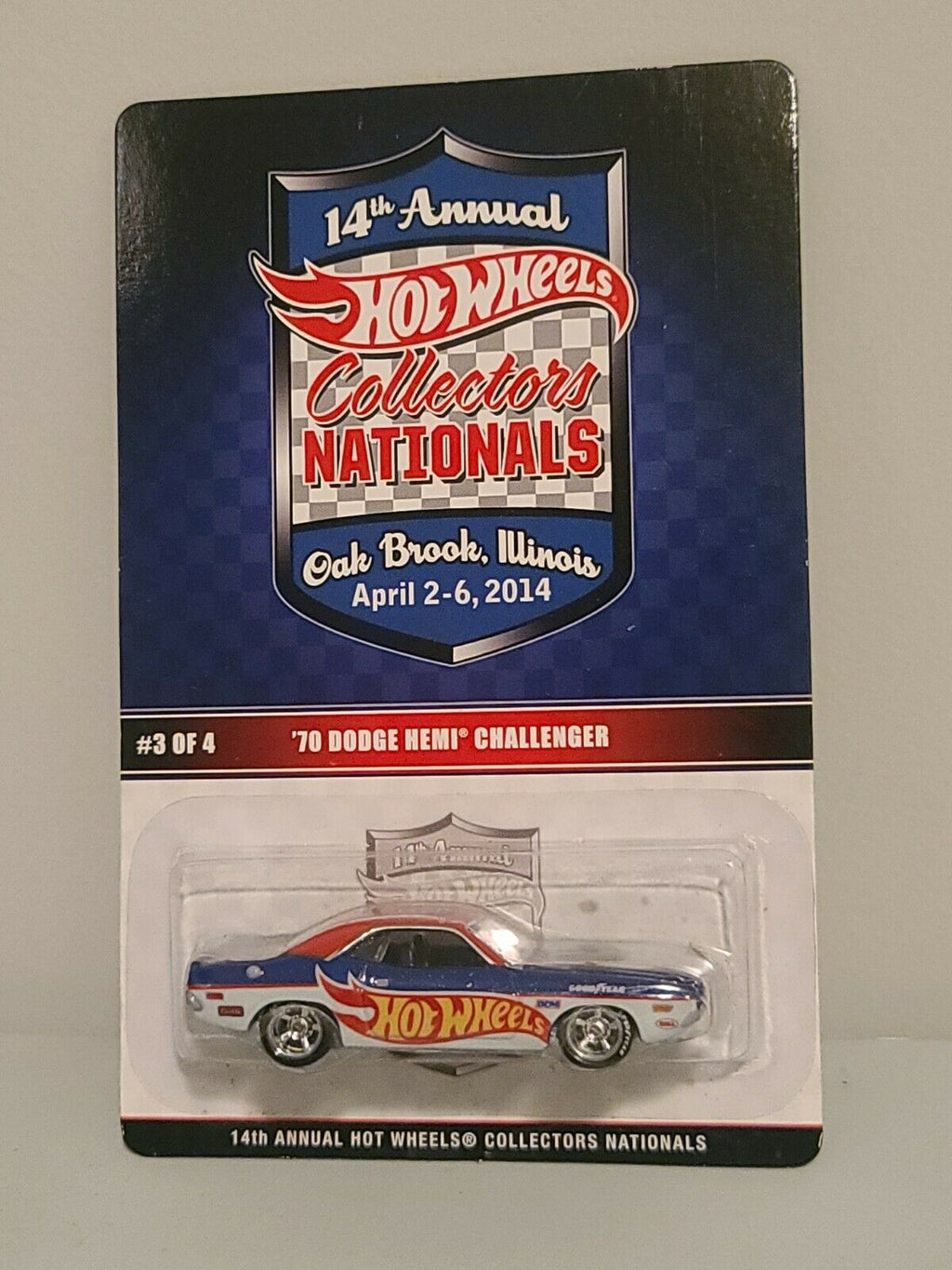 HOT WHEELS 14TH ANNUAL COLLECTORS NATIONALS 70 DODGE HEMI CHALLENGER #1598/2000