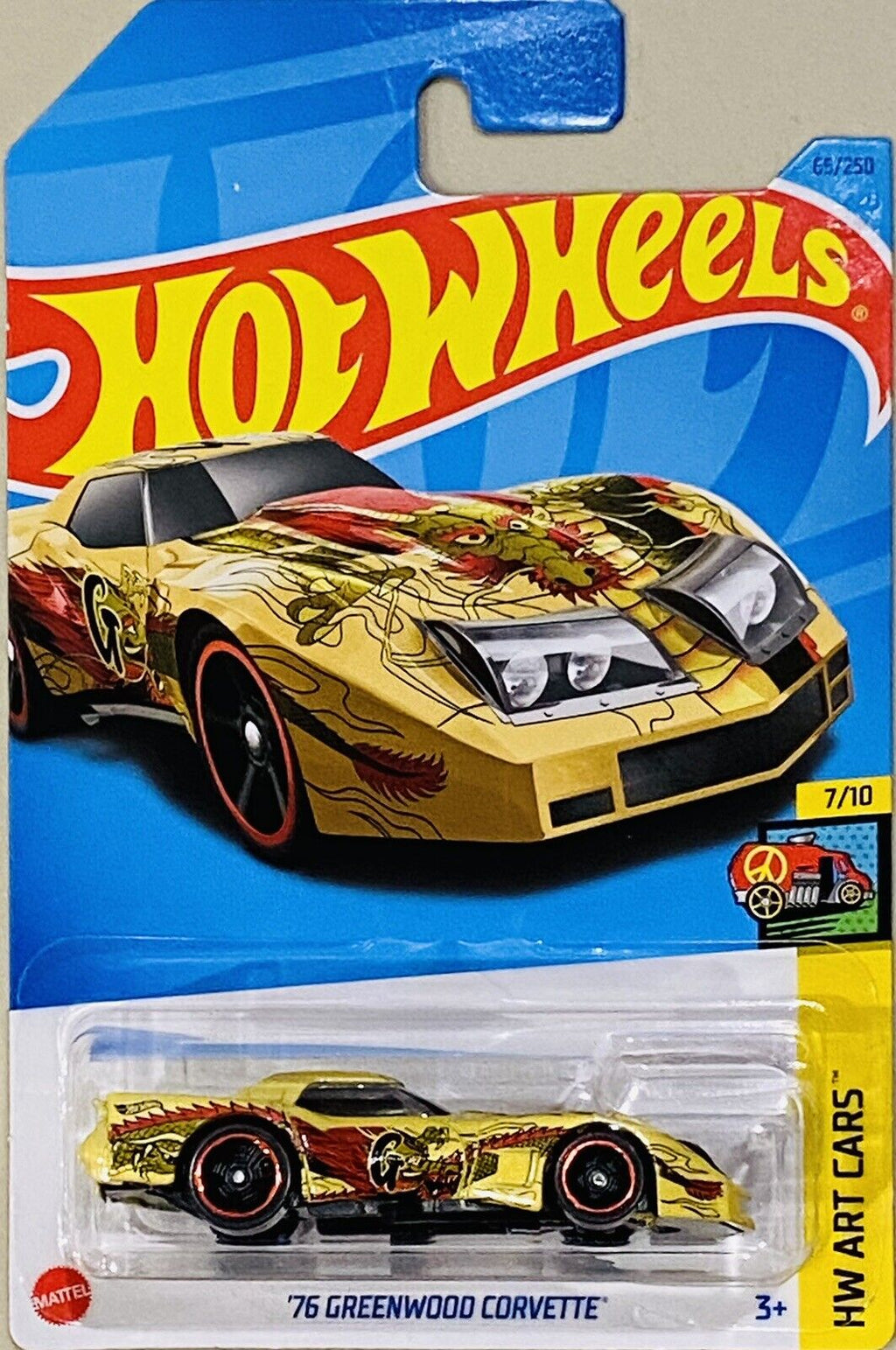 Hot Wheels ‘76 Greenwood Corvette Dragon Yellow 2023 C Case #65