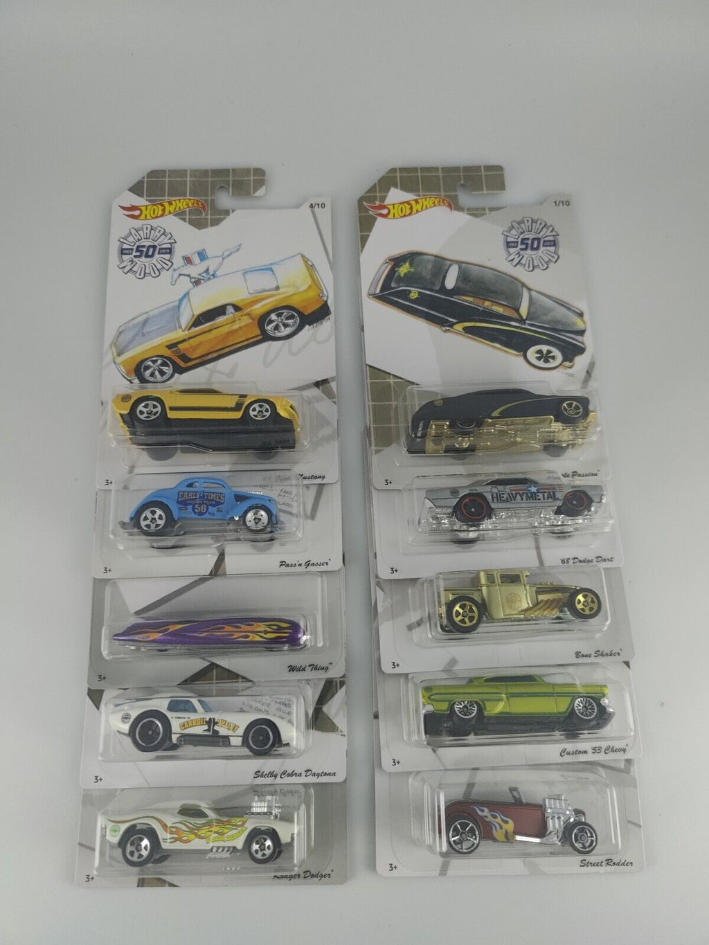 2019 Hot Wheels Larry Wood 50th Anniversary Collection Full Set of 10